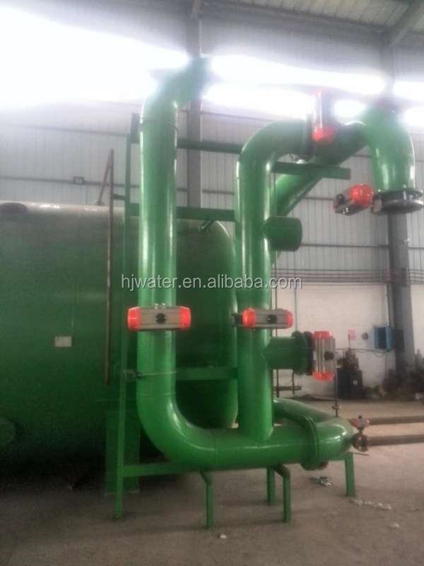 A23 Maßgeschneiderter Sandfilter Horizontales Epoxidhalzbehälter aus Kohlenstoffstahl mit pneumatischem Schmetterlingsventil oder elektrischem Schmetterling 2