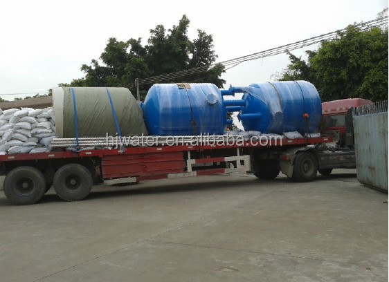 A23 Maßgeschneiderter Sandfilter Horizontales Epoxidhalzbehälter aus Kohlenstoffstahl mit pneumatischem Schmetterlingsventil oder elektrischem Schmetterling 12